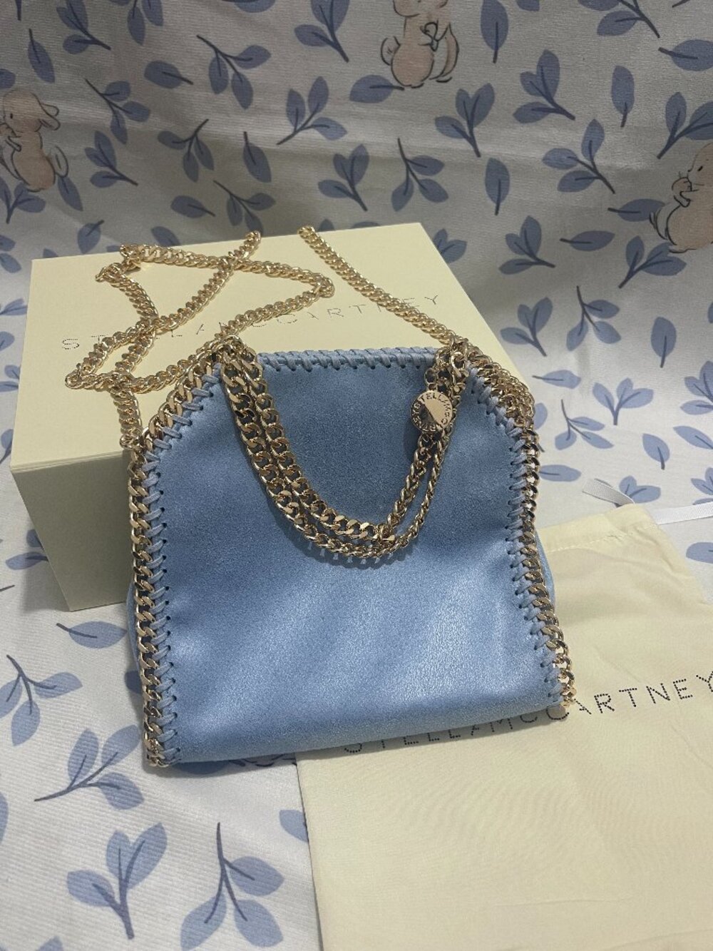 Stella McCartney Light Blue Falabella Mini Chain Bag
